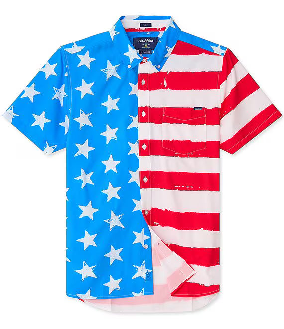 Chubbies Men's Performance Friday Shirt- The Grand Ol' Flag