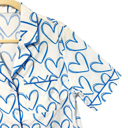 Caryn Lawn Women's Blue Heart Pajama Set