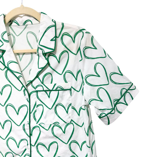 Caryn Lawn Women's Green Heart Pajama Set