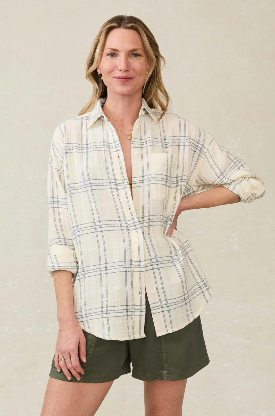 Faherty Dune Cotton Gauze Relaxed Shirt