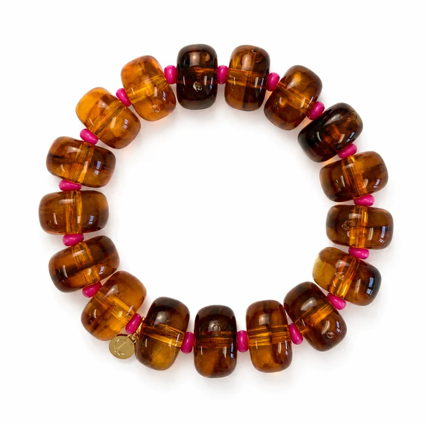 Caryn Lawn Carmel Bracelet Tortoise/ Hot pink