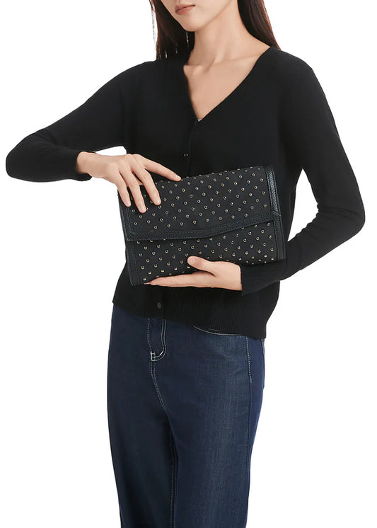 Haute Shore Beth Black Studded Clutch