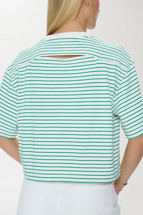 Pistola Mae Cropped Tee - Vert Stripe