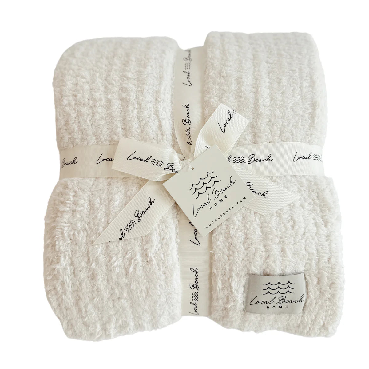 Local Beach Solid Ribbed Luxe Home Cozy Blanket