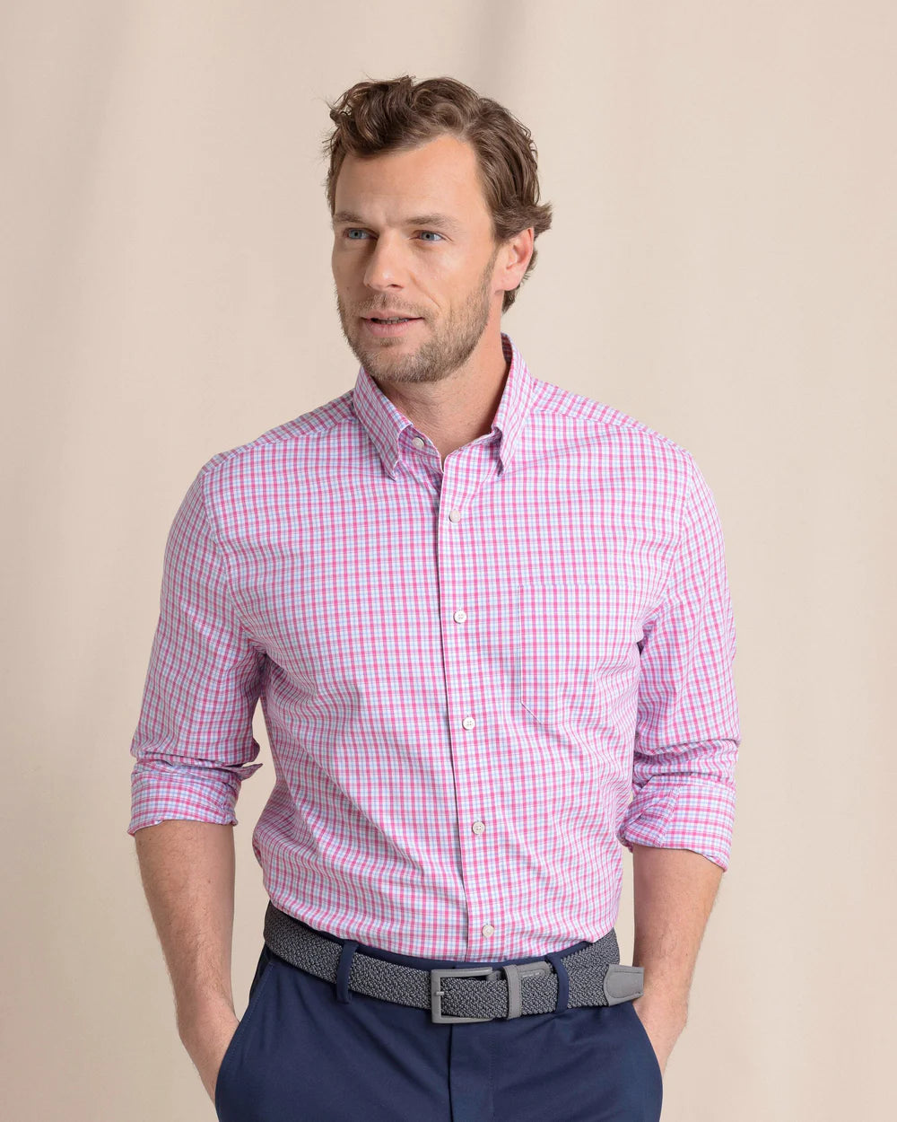 Southern Tide Men's Long Sleeve Charleston Broad Creek Plaid Sport Shirt