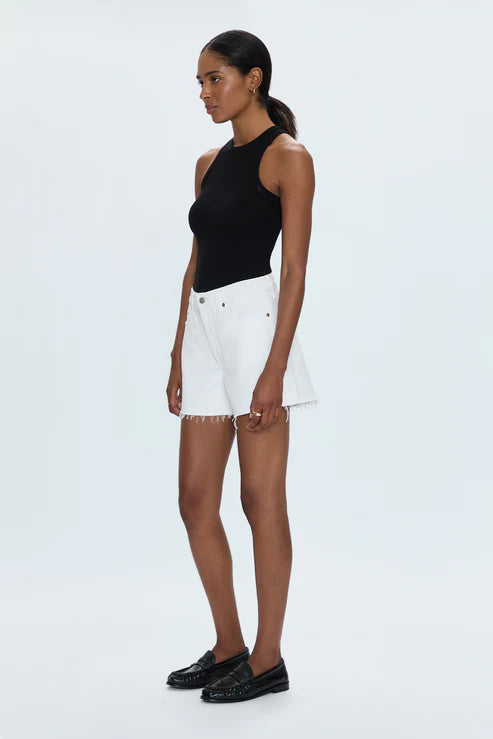 Pistola Women's Kennedy Relaxed Mid Rise Cut Off Short- Antique White