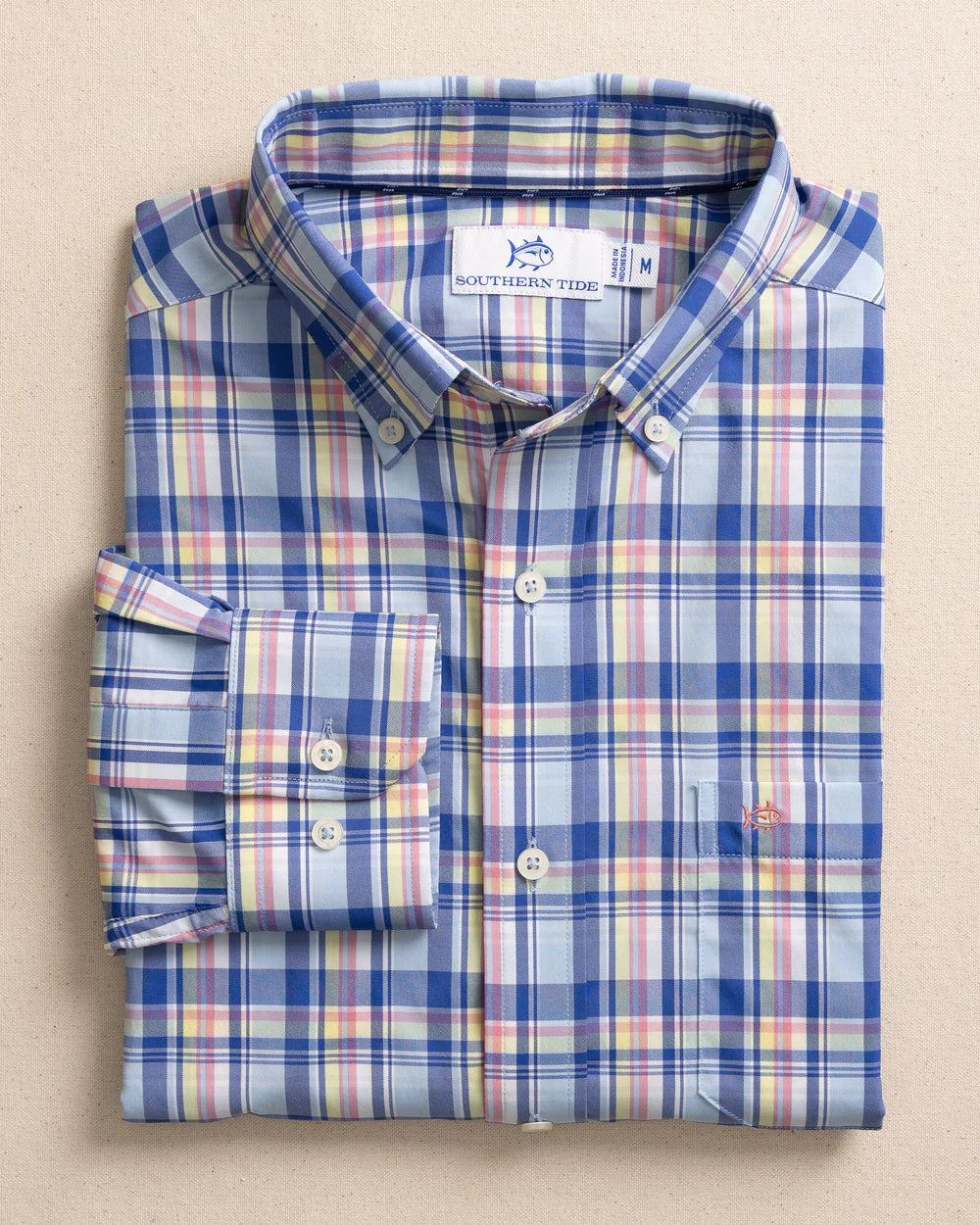 Southern Tide Men's Long Sleeve Brrr Intercoastal Charlesfort Plaid Sportshirt
