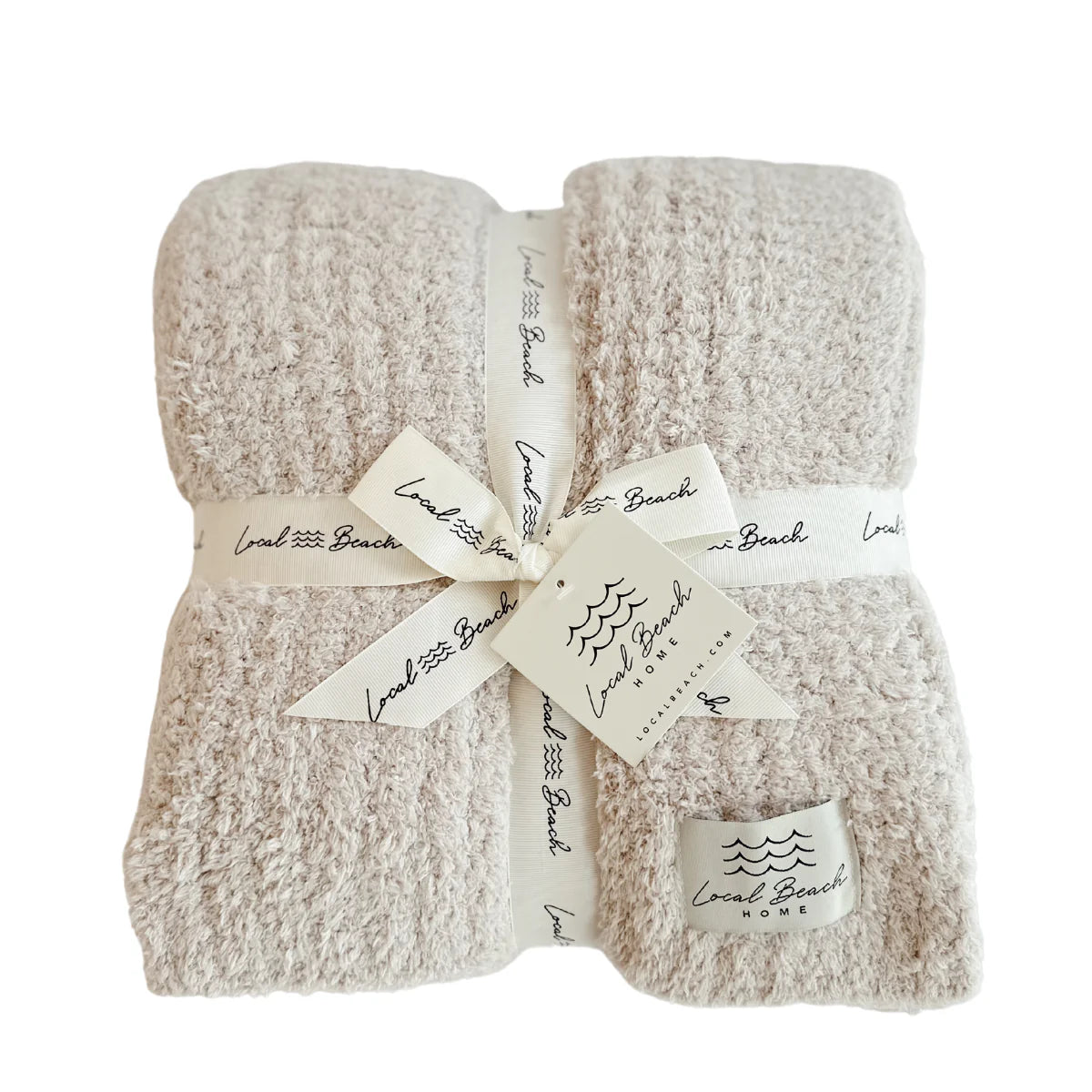 Local Beach Solid Ribbed Luxe Home Cozy Blanket