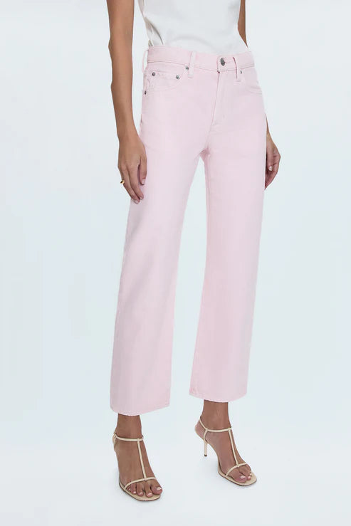 Pistola Lexi Mid Rise Bowed Straight Jean-Blush
