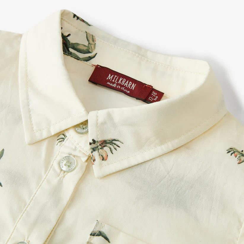 Milkbarn Coastal Crab Collared Shortall