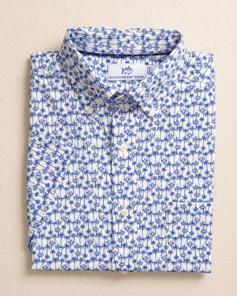 Southern Tide Men's Short Sleeve Intercoastal Talk To The Palm Sportshirt