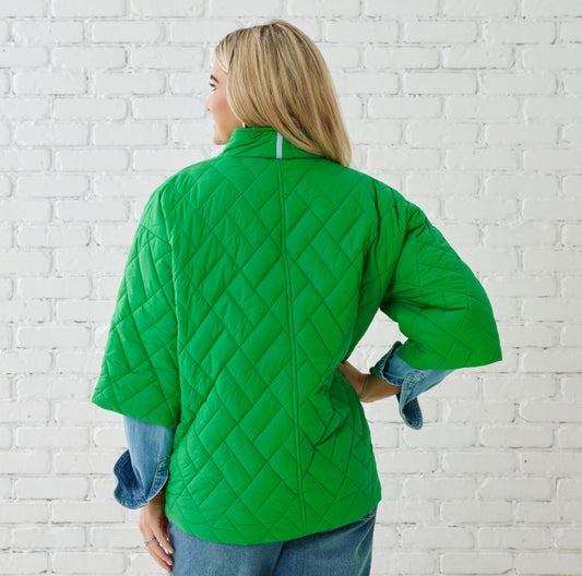 Caryn Lawn Penny Puffer- Kelly Green