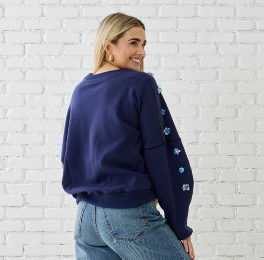 Caryn Lawn Sadie Sweatshirt- Navy