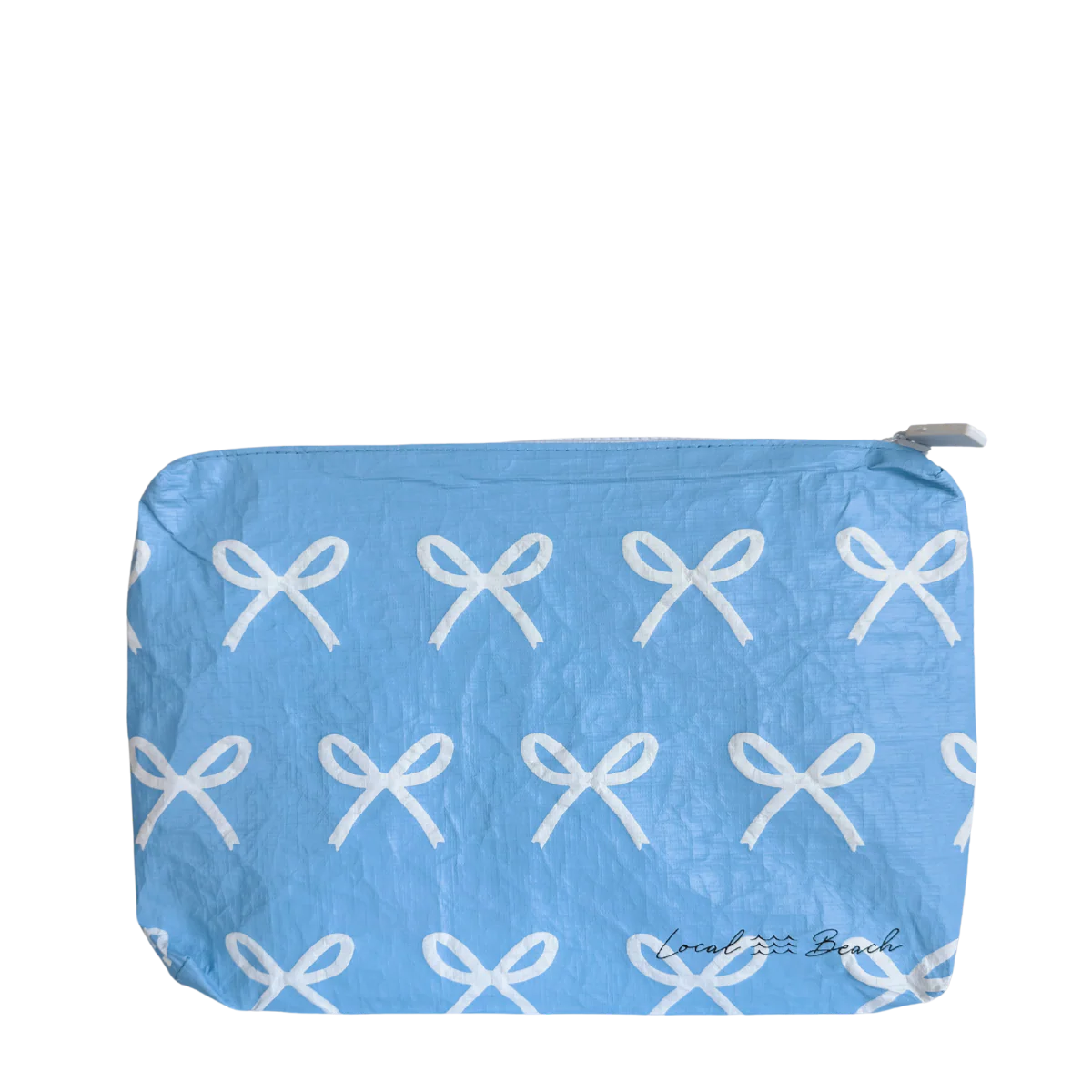 Local Beach Blue Bows Water Resistant Pouch