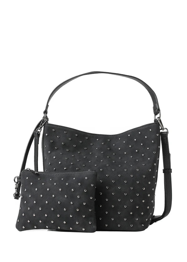 Haute Shore Celine Black Suede Shoulder Bag