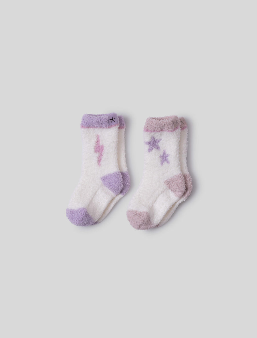 Barefoot Dreams CozyChic® Toddler Space Adventure Sock Set- Dusty Rose