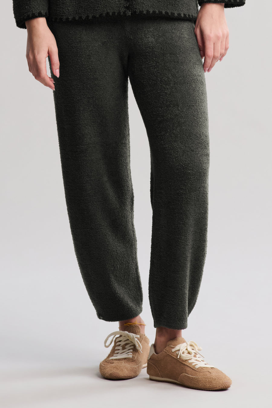 Barefoot Dreams CozyChic Lite® Barrel Leg Pant- Dark Moss