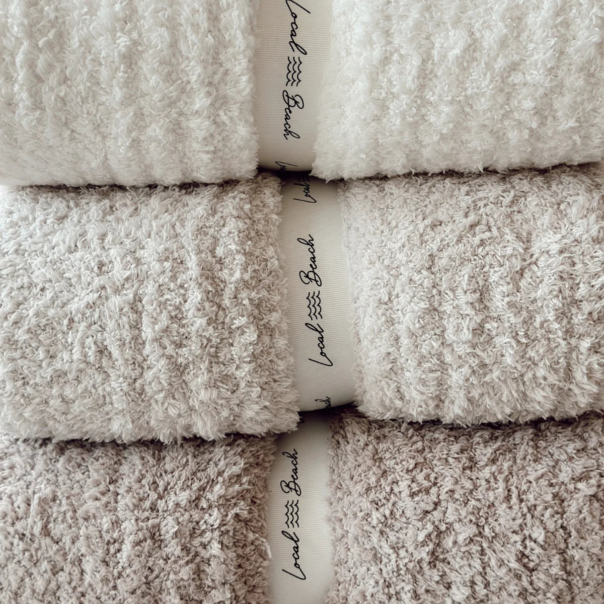 Local Beach Solid Ribbed Luxe Home Cozy Blanket