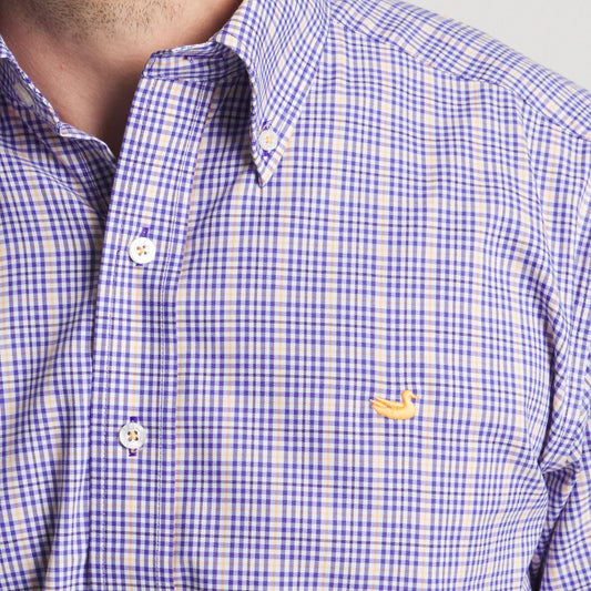 Southern Marsh Men's Dyer Performance Gingham Dress Shirt