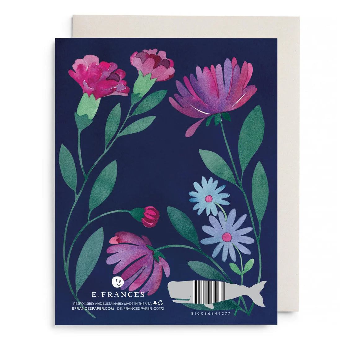 E. Frances Purple Floral Thinking of You Greeting Card