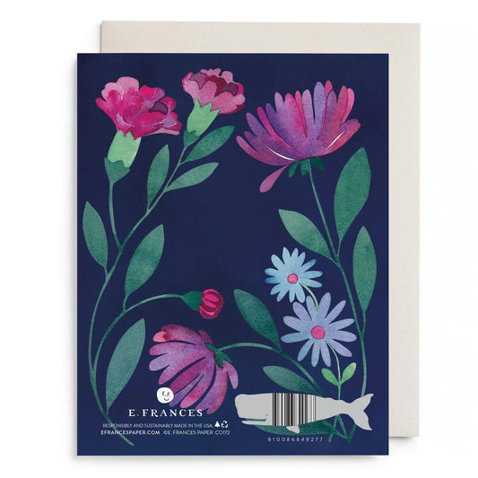 E. Frances Purple Floral Thinking of You Greeting Card