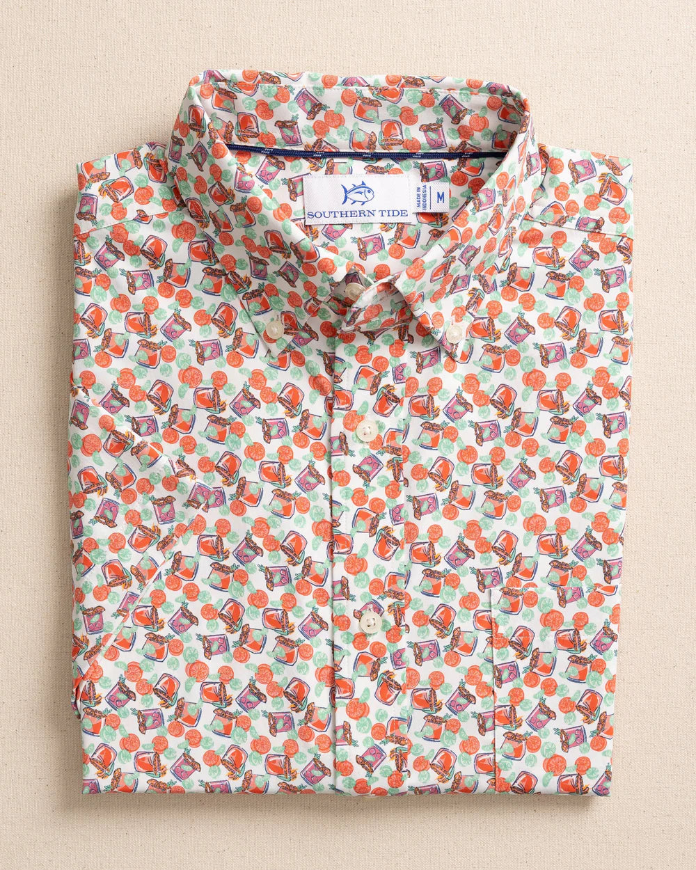 Southern Tide Men's Short Sleeve Intercoastal Paloma Paradise Sportshirt