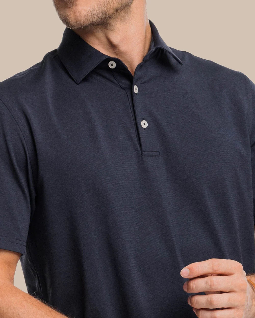 Southern Tide Men's Short Sleeve Brrr-eeze Performance Heather Polo