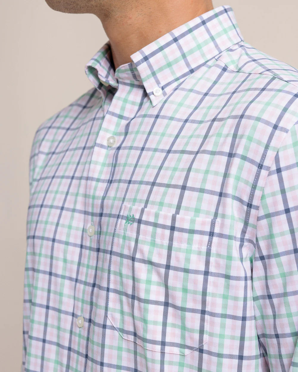 Southern Tide Intercoastal Glenmoor Plaid Long Sleeve Sport Shirt