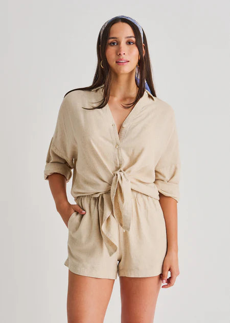 Everyday Sunday Linen Blend Cover-Up Tunic Shirt