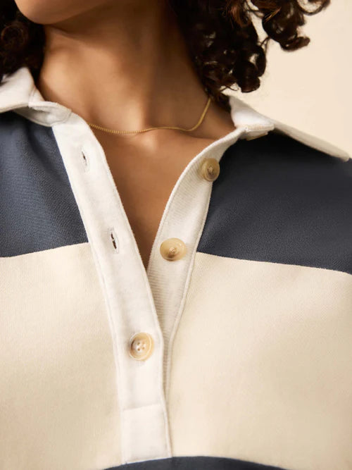 Faherty Women's High Standard Fleece Rugby - Retro Moon