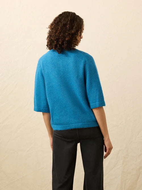 Faherty Women's Apres Alpaca Cardigan - Blue Lights