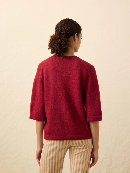 Faherty Women's Apres Alpaca Cardigan - Wine Rust