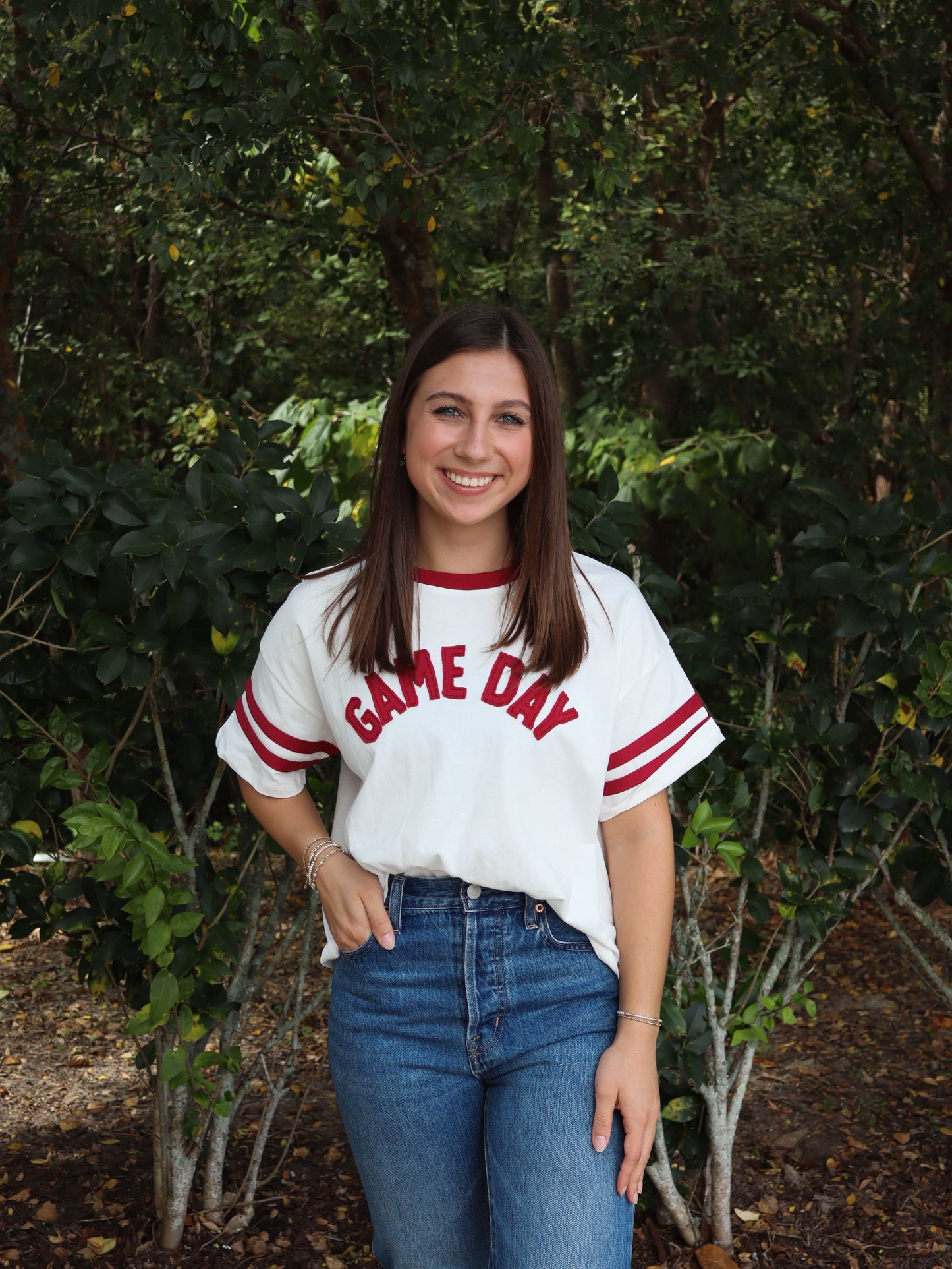 Wishlist "Game Day" Contrast Cropped Tee
