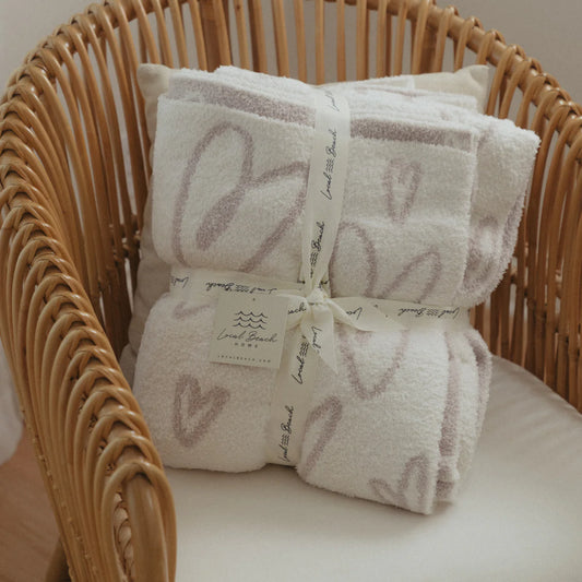 Local Beach Love Collection Heart Luxe Home Blanket