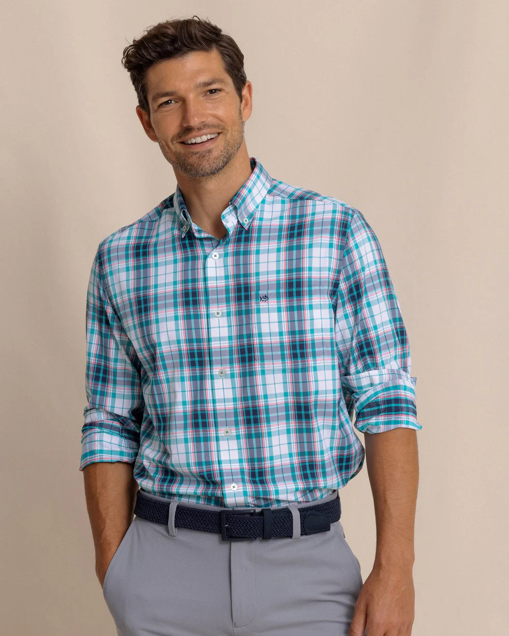Southern Tide Men's Long Sleeve Willow Brook Plaid Sportshirt