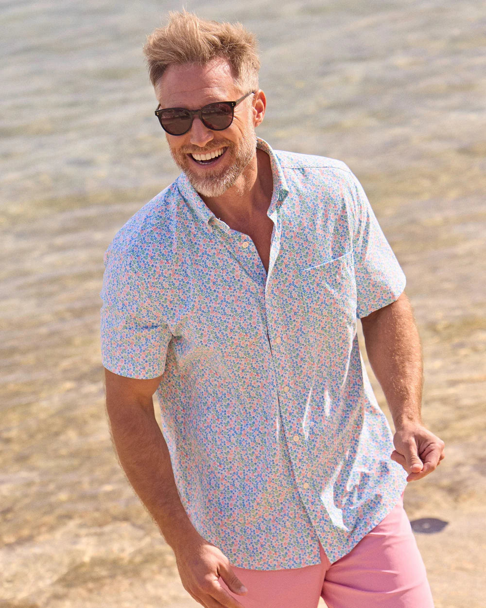Southern Tide Petal Party Intercoastal Short Sleeve Sportshirt