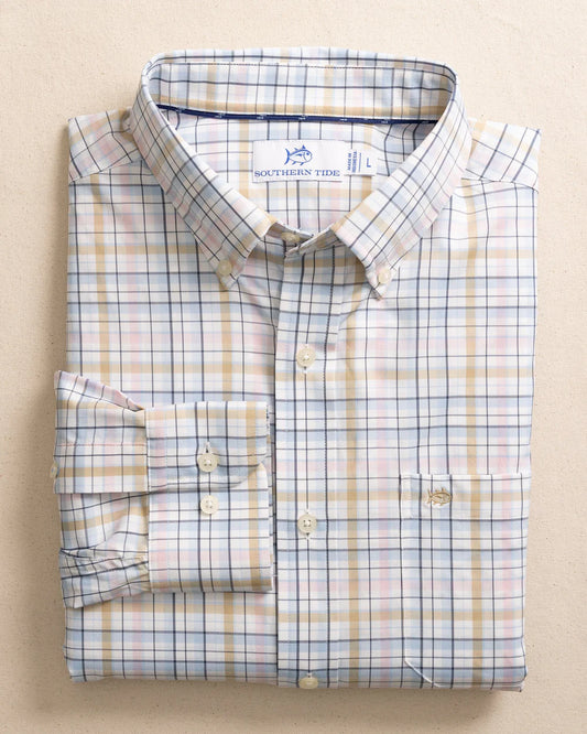 Southern Tide Men’s Morris Island Brrr Intercoastal Plaid Long Sleeve Sport Shirt