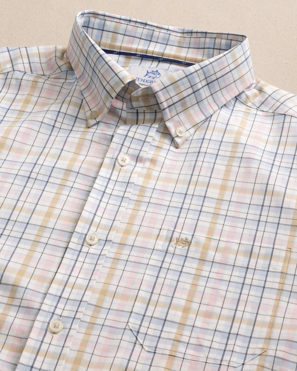 Southern Tide Men’s Morris Island Brrr Intercoastal Plaid Long Sleeve Sport Shirt
