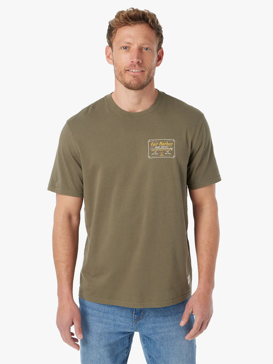 Fair Harbor Men's Saltaire Graphic Tee- Olive Surf Supply