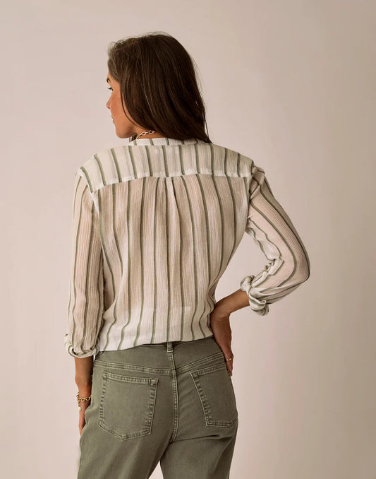 Carve Designs Dylan Gauze Tunic Classic Long Sleeve Button-Down