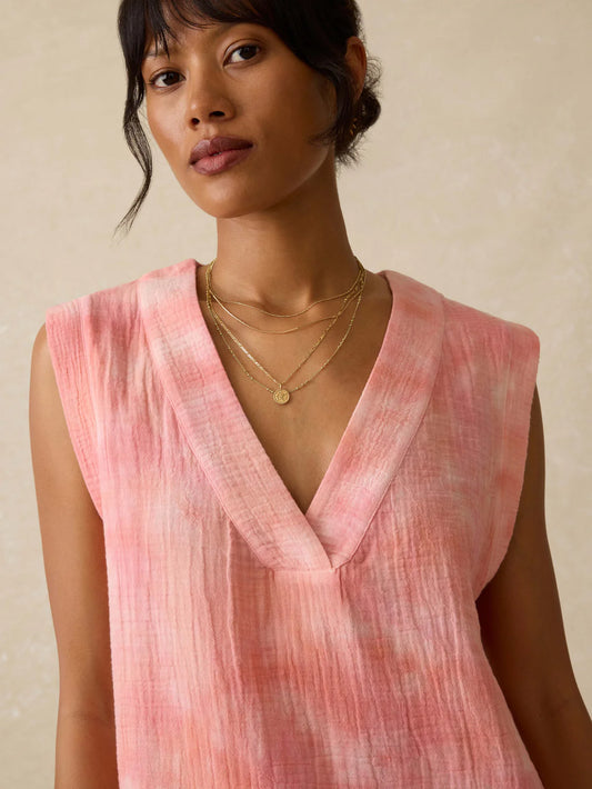 Faherty Women's Dune Cotton Gauze Sleeveless Popover