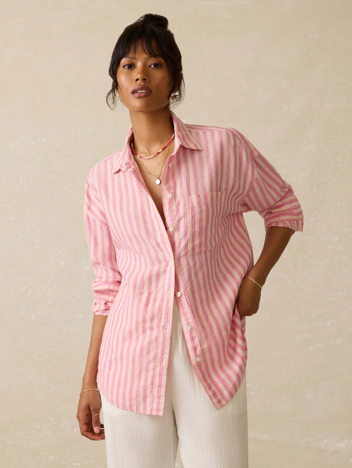 Faherty Women's Laguna Linen Relaxed Shirt