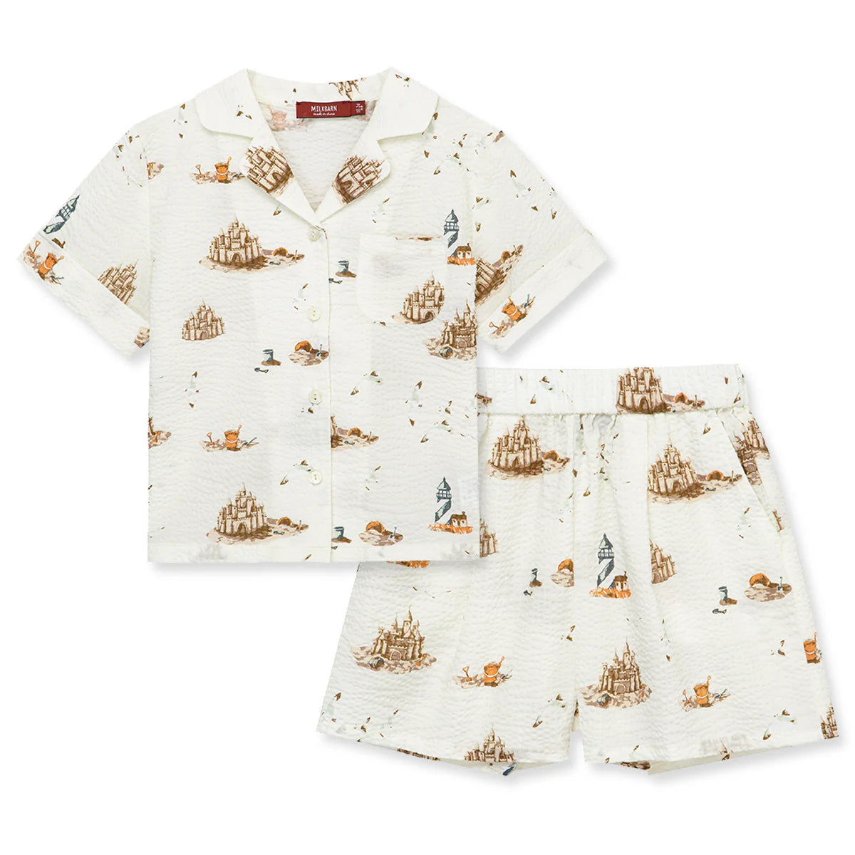 Milkbarn Sandcastle Button-Up Two Piece Set