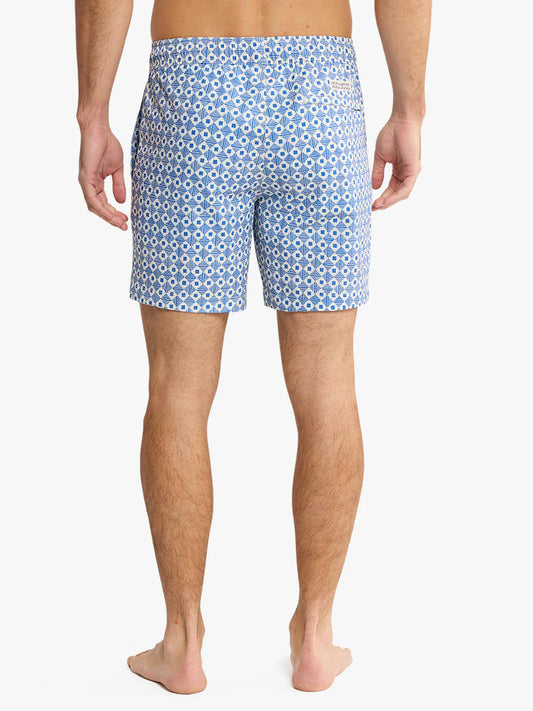 Fair Harbor Men's Bayberry Trunk | Seersucker Sea Blue Tiles