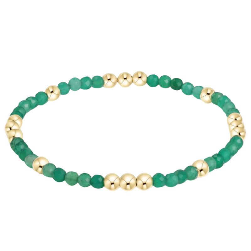 Enewton Worthy Pattern 3MM Bead Bracelet-Green Onyx