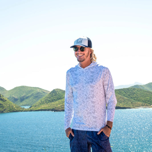 Fish Hippie Men's Fly Camo Performance Hoodie