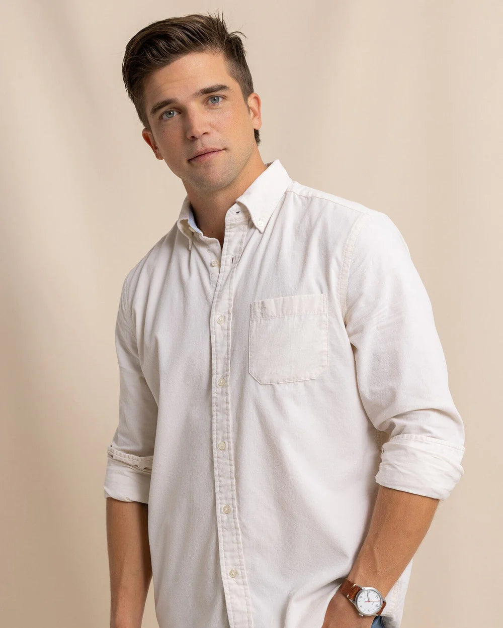 Southern Tide Lightweight Bedford Cord Long Sleeve Sportshirt