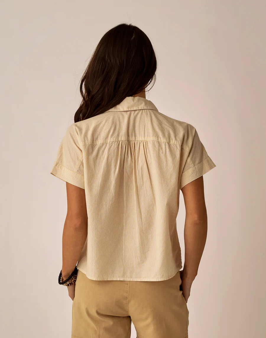 Carve Designs Elliott Voile Top Relaxed Short Sleeve Popover