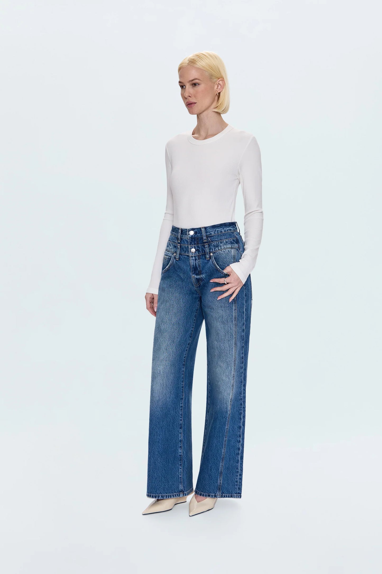 Pistola Caleb High Rise Relaxed Stacked Waist - Echo