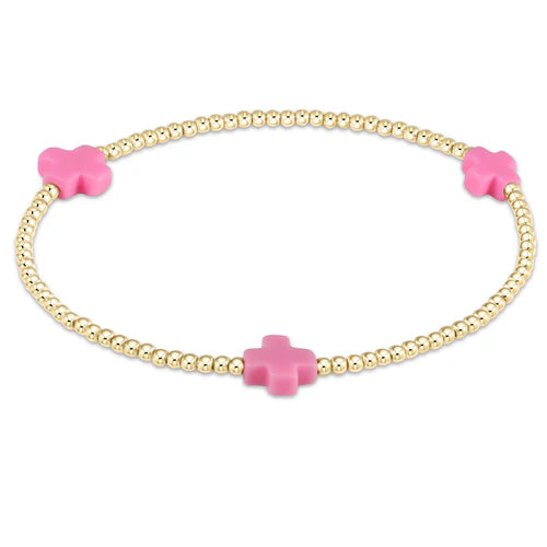 Enewton Signature Cross Gold Pattern 2MM Bead Bracelet